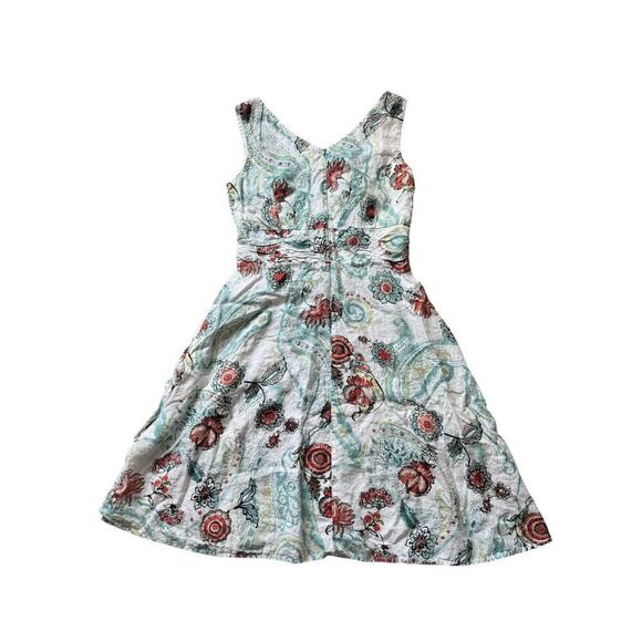 TSD; TWO STAR DOG 100% Linen, floral print Dress, size Large, - Picture 2 of 11
